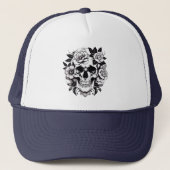 Floral Skull Trucker Hoed Trucker Pet (Voorkant)