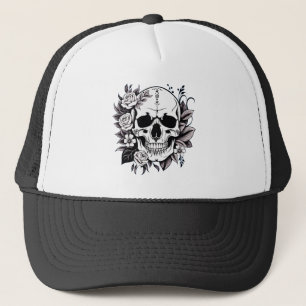 Floral Skull Trucker Hoed Trucker Pet