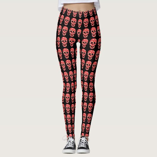 Floral Skull Women's Leggings (Voorkant)