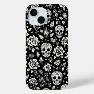 Floral Skulls iPhone 15 Case