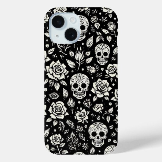 Floral Skulls Case-Mate iPhone Case (Achterkant)