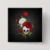 Floral Skulls Dia de los Muertos | Button (Voorkant)