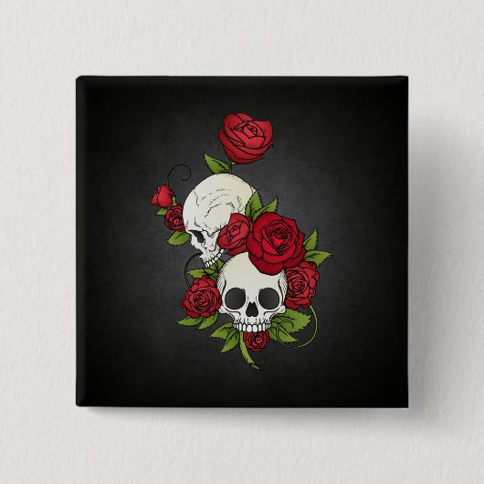 Floral Skulls Dia de los Muertos | Button (Voorkant)