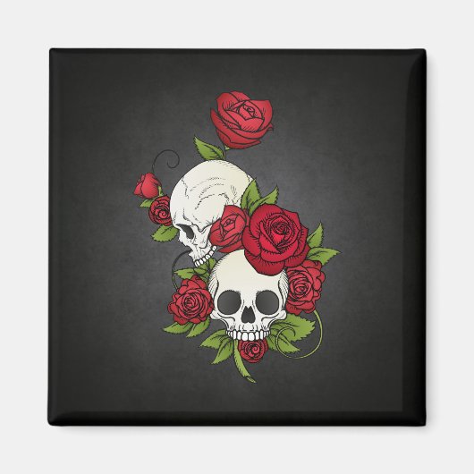 Floral Skulls Dia de los Muertos | Magneet (Voorkant)