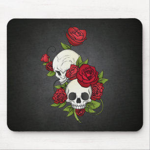 Floral Skulls Dia de los Muertos Mousepad Muismat
