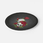 Floral Skulls Dia de los Muertos | Papieren Bordje (Gekanteld)