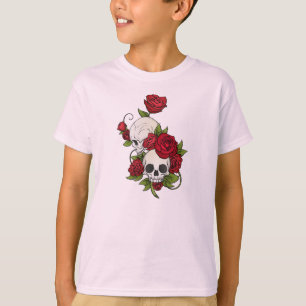Floral Skulls Dia de los Muertos   Shirt Sleeve