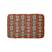 Floral Skulls Pattern Badmat (Voorkant)