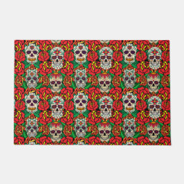 Floral Skulls Pattern Deurmat