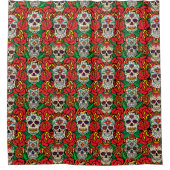 Floral Skulls Pattern Douchegordijn (Voorkant)