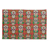 Floral Skulls Pattern Kussensloop (Achterkant)