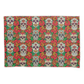 Floral Skulls Pattern Kussensloop (Voorkant)
