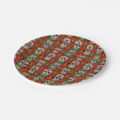 Floral Skulls Pattern Papieren Bordje (Gekanteld)