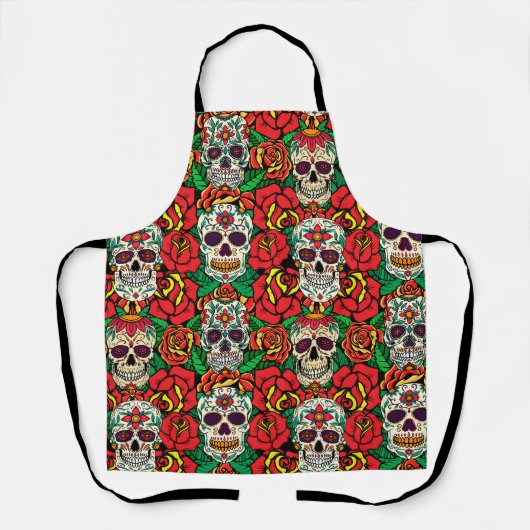 Floral Skulls Pattern Schort (Voorkant)
