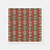 Floral Skulls Pattern Servet (Voorkant)