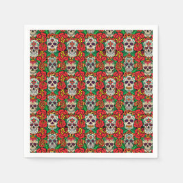 Floral Skulls Pattern Servet