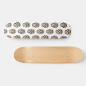 Floral Skulls Pattern skateboard (Horizontaal)