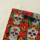 Floral Skulls Pattern Strandlaken (In situ)