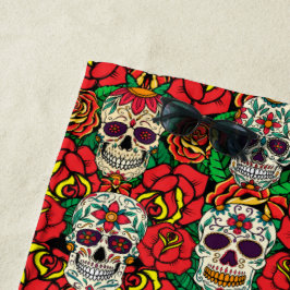 Floral Skulls Pattern Strandlaken