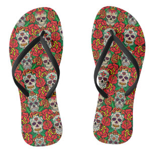 Floral Skulls Pattern Teenslippers