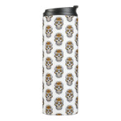 Floral Skulls Pattern Thermal Tumbler Thermosbeker (Gedraaid links)