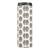 Floral Skulls Pattern Thermal Tumbler Thermosbeker (Achterkant)