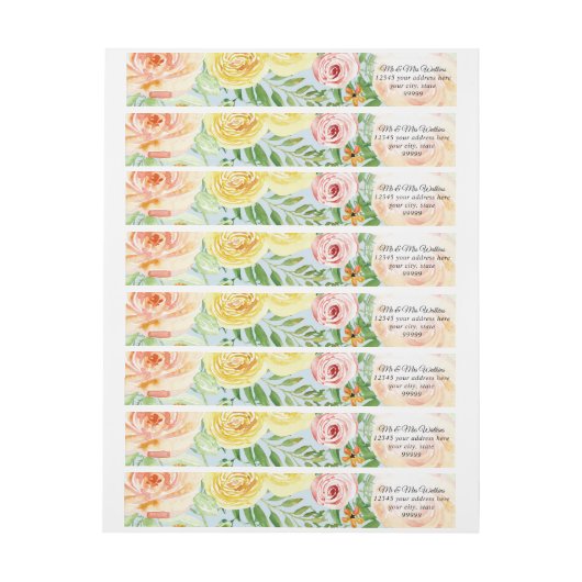 Floral Sky Blue, Blush n Yellow Roses (Vel)