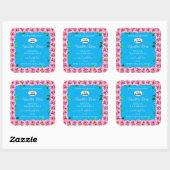 Floral Sky Blue Product Labels roze rozen Logo toe (Vel)