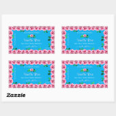 Floral Sky Blue Product Package Labels roze rozen (Vel)