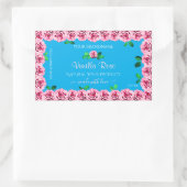 Floral Sky Blue Product Package Labels roze rozen (Tas)