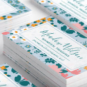 Floral Sky Blue Visitekaartje