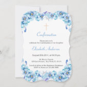 Floral Sky Blue Waterverf bevestiging Kaart (Voorkant)