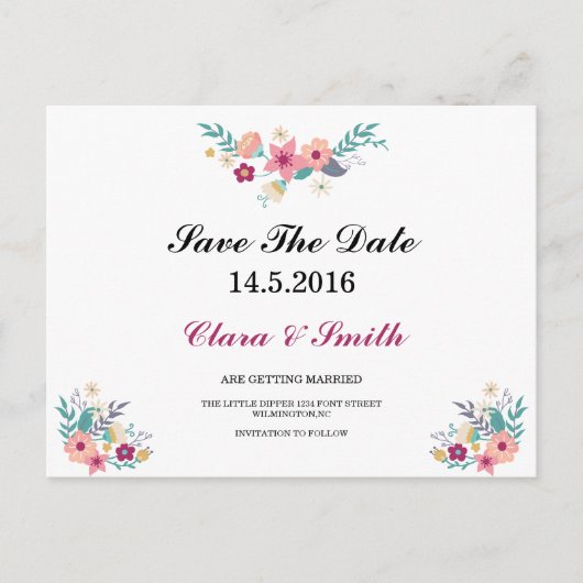 Floral sla de Datum Kaart op (Voorkant)