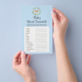 Floral Slaapend Deer Boy Baby Word Scramble Game Flyer (Hand)