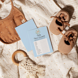 Floral Slaapend Deer Boy Baby Word Scramble Game Flyer