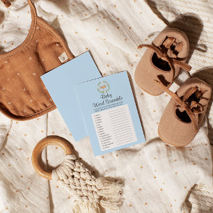 Floral Slaapend Deer Boy Baby Word Scramble Game Flyer