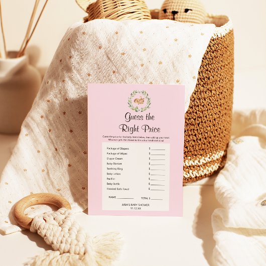 Floral Slaapend Deer Girl raadt de juiste prijs Flyer