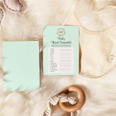 Floral Slaapend Deer Green Baby Word Scramble Game Flyer