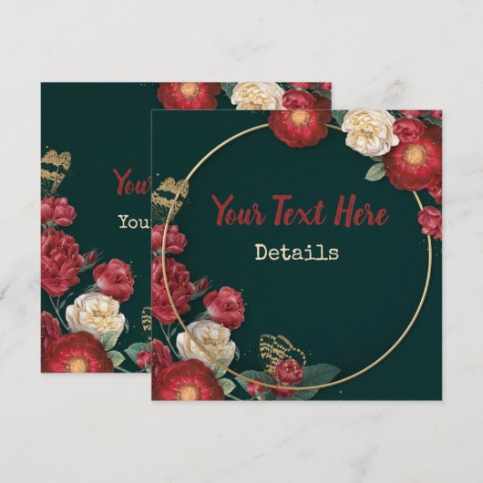 Floral slaat de datum op Save The Date (Voorkant / Achterkant)