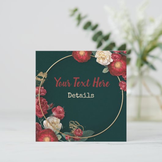 Floral slaat de datum op Save The Date (Staand voorkant)