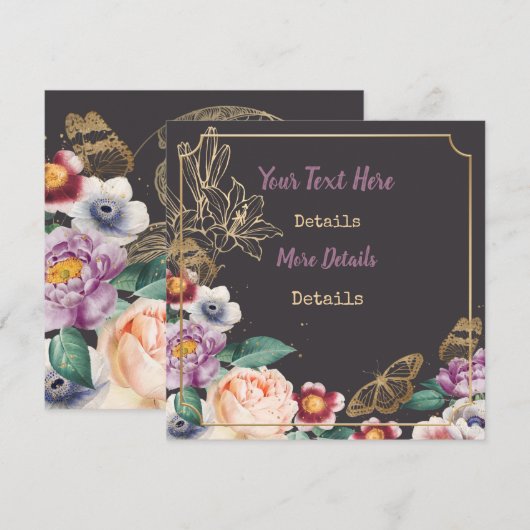 Floral slaat de datum op Save The Date (Voorkant / Achterkant)