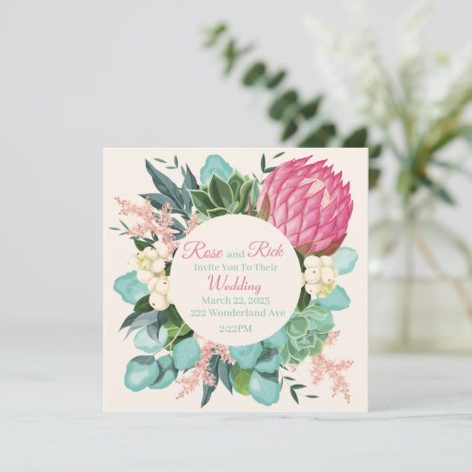 Floral slaat de datum op Save The Date (Staand voorkant)