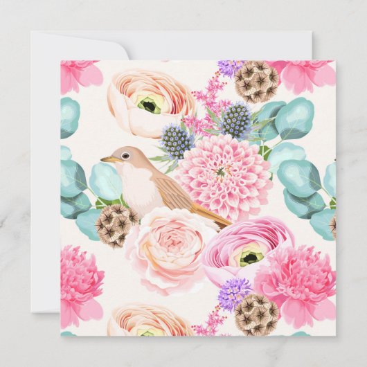  Floral slaat de datum op Save The Date (Achterkant)