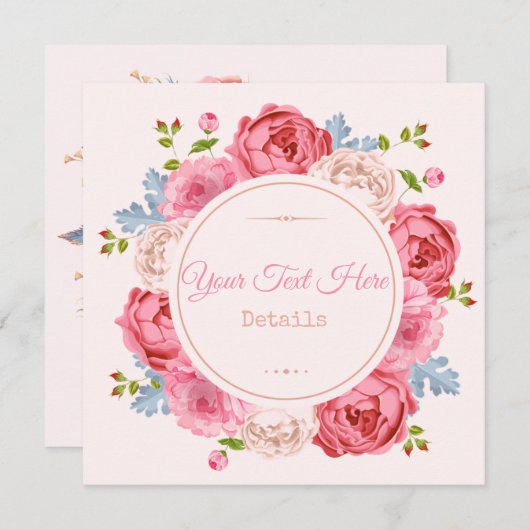  Floral slaat de datum op Save The Date (Voorkant / Achterkant)