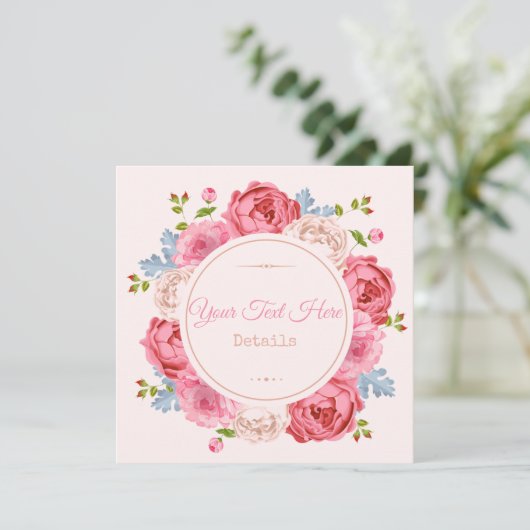  Floral slaat de datum op Save The Date (Staand voorkant)