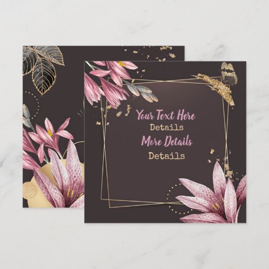 Floral slaat de datum op Save The Date (Voorkant / Achterkant)