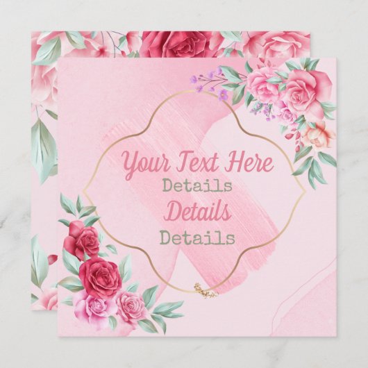  Floral slaat de datum op Save The Date (Voorkant / Achterkant)