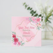  Floral slaat de datum op Save The Date (Staand voorkant)