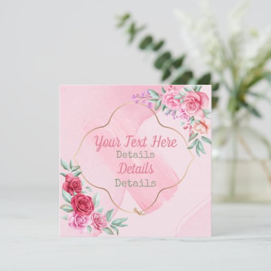  Floral slaat de datum op Save The Date (Staand voorkant)