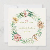  Floral slaat de datum op Save The Date (Achterkant)